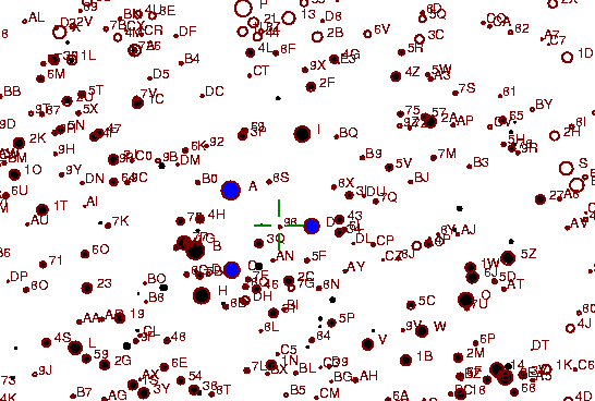 Identification sketch for variable star VV-GEM (VV GEMINORUM) on the night of JD2453093.