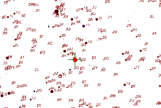 Identification sketch for variable star VV-UMA (VV URSAE MAJORIS) on the night of JD2453093.