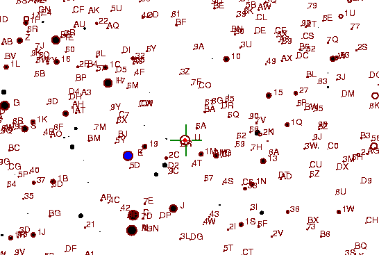 Identification sketch for variable star VX-TAU (VX TAURI) on the night of JD2453093.