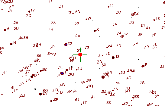 Identification sketch for variable star W-UMA (W URSAE MAJORIS) on the night of JD2453093.