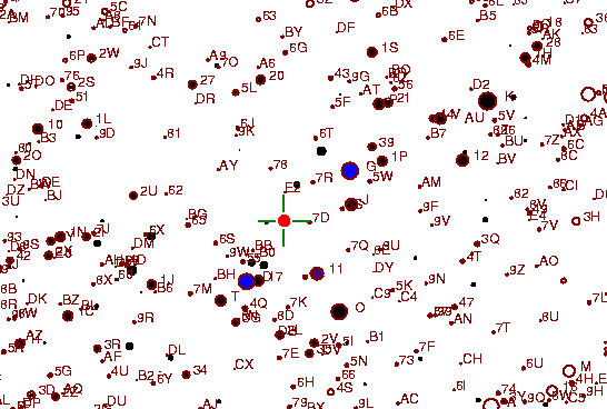 Identification sketch for variable star WZ-GEM (WZ GEMINORUM) on the night of JD2453093.