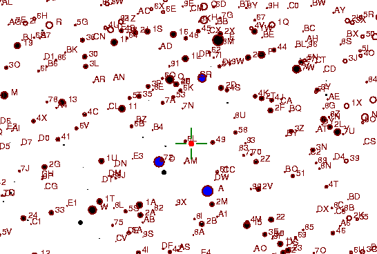 Identification sketch for variable star XX-GEM (XX GEMINORUM) on the night of JD2453093.