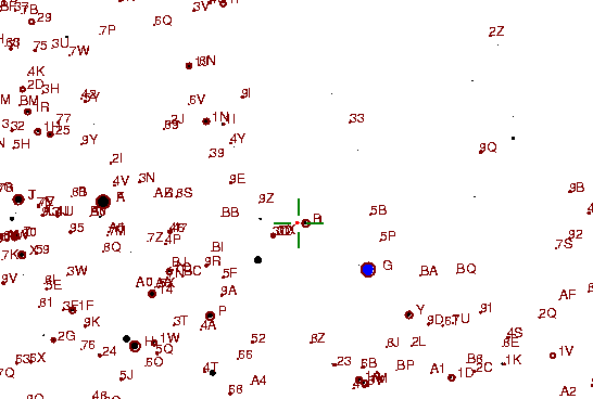 Identification sketch for variable star XZ-TAU (XZ TAURI) on the night of JD2453093.