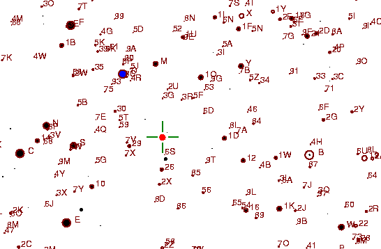 Identification sketch for variable star XZ-UMA (XZ URSAE MAJORIS) on the night of JD2453093.