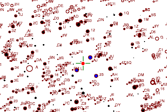 Identification sketch for variable star ZZ-GEM (ZZ GEMINORUM) on the night of JD2453093.