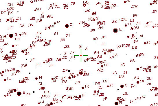 Identification sketch for variable star AH-SER (AH SERPENTIS) on the night of JD2453189.