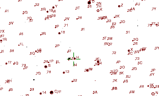 Identification sketch for variable star DE-CVN (DE CANUM VENATICORUM) on the night of JD2453189.