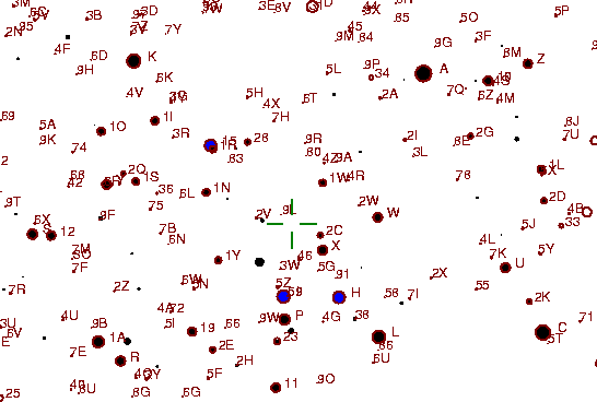 Identification sketch for variable star KV-DRA (KV DRACONIS) on the night of JD2453189.