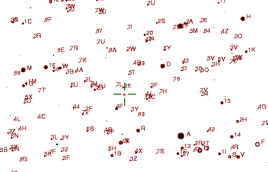 Identification sketch for variable star RR-UMA (RR URSAE MAJORIS) on the night of JD2453189.