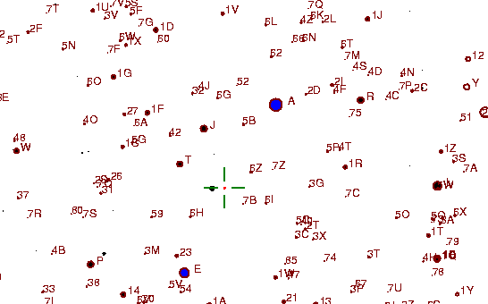 Identification sketch for variable star RS-UMA (RS URSAE MAJORIS) on the night of JD2453189.