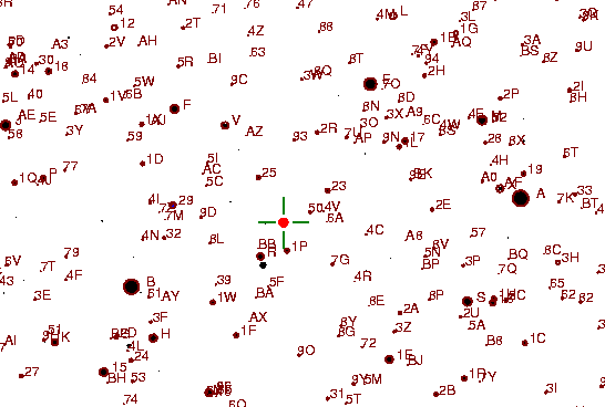 Identification sketch for variable star RU-UMI (RU URSAE MINORIS) on the night of JD2453189.