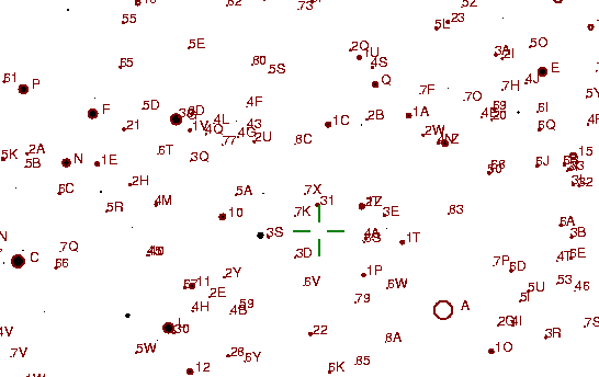 Identification sketch for variable star S-UMA (S URSAE MAJORIS) on the night of JD2453189.