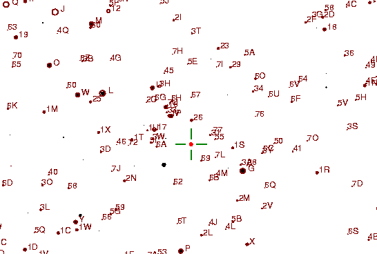 Identification sketch for variable star T-UMA (T URSAE MAJORIS) on the night of JD2453189.