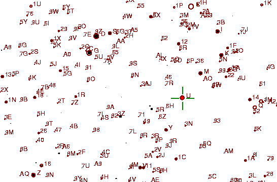 Identification sketch for variable star T-UMI (T URSAE MINORIS) on the night of JD2453189.