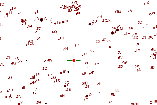 Identification sketch for variable star TX-CVN (TX CANUM VENATICORUM) on the night of JD2453189.