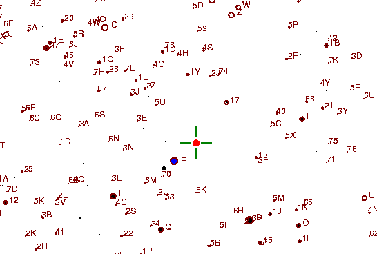 Identification sketch for variable star U-CVN (U CANUM VENATICORUM) on the night of JD2453189.