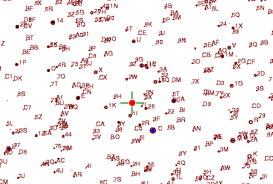 Identification sketch for variable star U-UMI (U URSAE MINORIS) on the night of JD2453189.