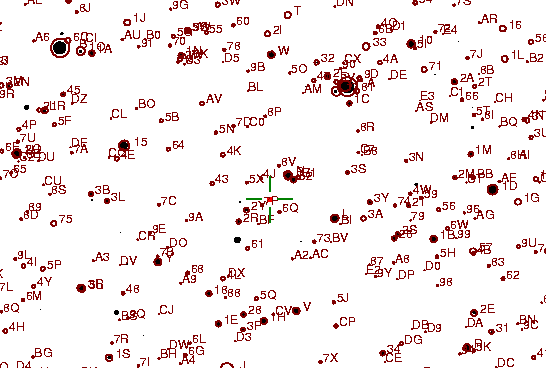 Identification sketch for variable star Z-SCO (Z SCORPII) on the night of JD2453189.