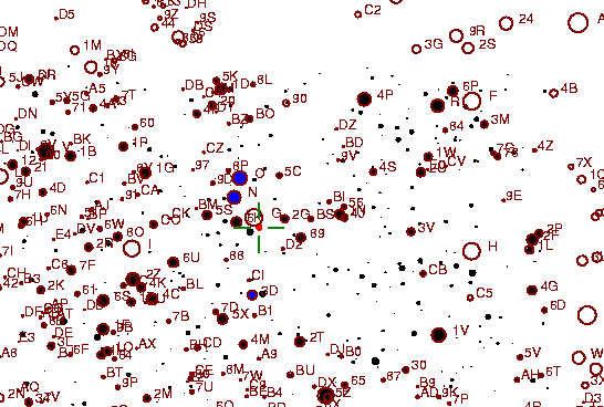 Identification sketch for variable star AM-CYG (AM CYGNI) on the night of JD2453236.