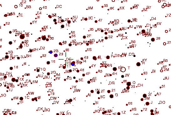Identification sketch for variable star BB-CYG (BB CYGNI) on the night of JD2453236.