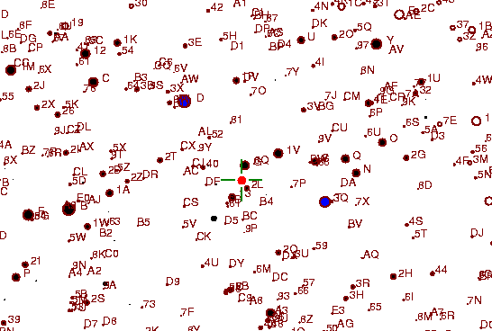 Identification sketch for variable star BG-HER (BG HERCULIS) on the night of JD2453236.