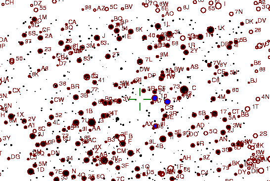 Identification sketch for variable star BN-CYG (BN CYGNI) on the night of JD2453236.