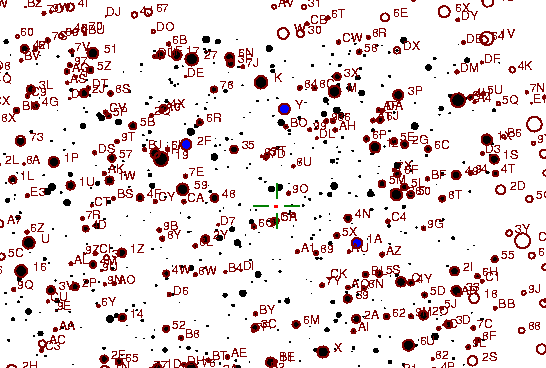 Identification sketch for variable star BQ-CYG (BQ CYGNI) on the night of JD2453236.