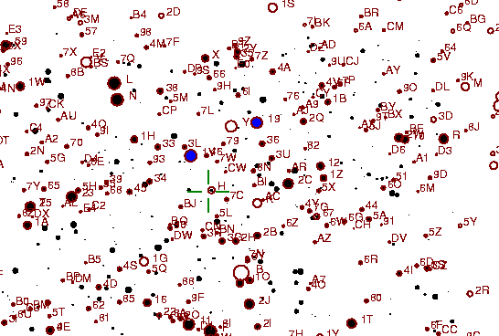 Identification sketch for variable star BU-CYG (BU CYGNI) on the night of JD2453236.