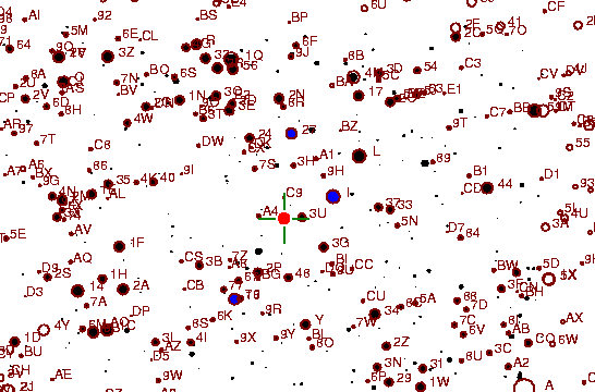 Identification sketch for variable star CG-CYG (CG CYGNI) on the night of JD2453236.