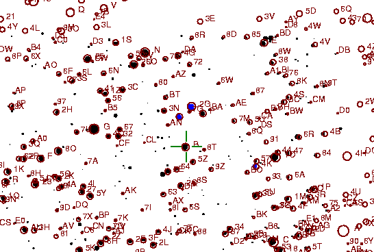 Identification sketch for variable star CV-LYR (CV LYRAE) on the night of JD2453236.