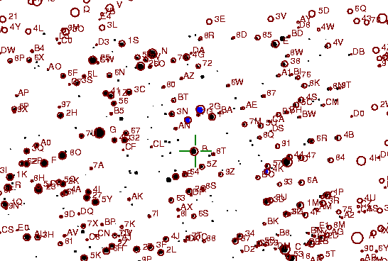 Identification sketch for variable star CV-LYR (CV LYRAE) on the night of JD2453236.