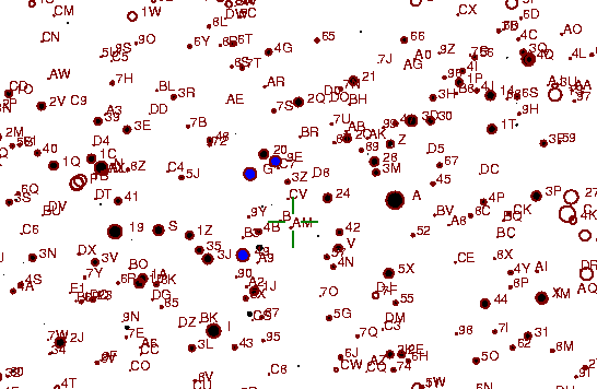 Identification sketch for variable star DG-CYG (DG CYGNI) on the night of JD2453236.