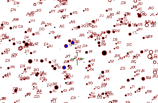 Identification sketch for variable star DG-CYG (DG CYGNI) on the night of JD2453236.