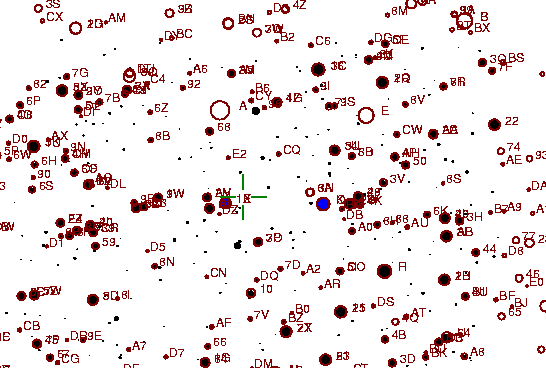 Identification sketch for variable star DM-LYR (DM LYRAE) on the night of JD2453236.