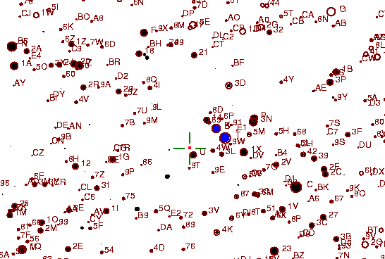 Identification sketch for variable star EW-LYR (EW LYRAE) on the night of JD2453236.