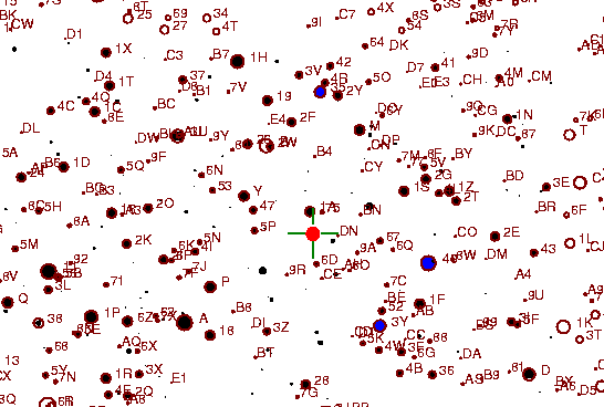 Identification sketch for variable star FL-LYR (FL LYRAE) on the night of JD2453236.