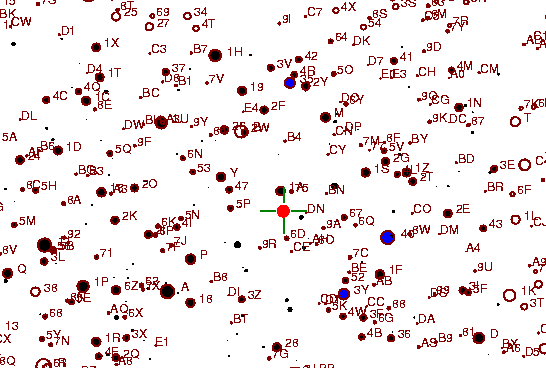 Identification sketch for variable star FL-LYR (FL LYRAE) on the night of JD2453236.