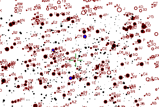 Identification sketch for variable star LT-CYG (LT CYGNI) on the night of JD2453236.