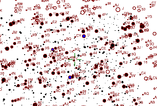Identification sketch for variable star LT-CYG (LT CYGNI) on the night of JD2453236.