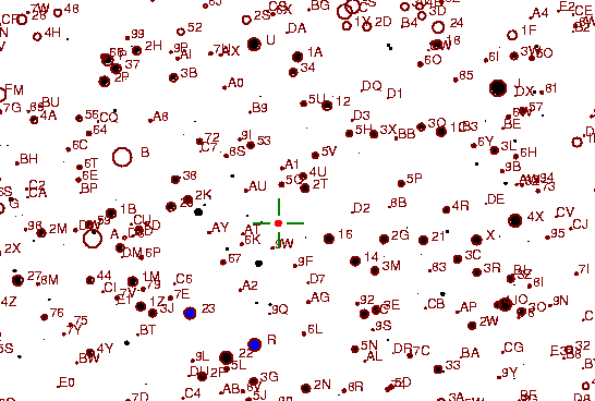 Identification sketch for variable star MV-LYR (MV LYRAE) on the night of JD2453236.