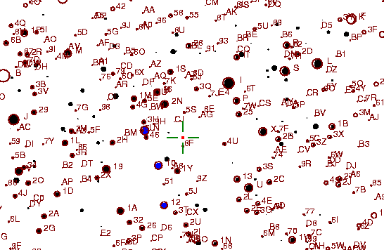 Identification sketch for variable star RW-LYR (RW LYRAE) on the night of JD2453236.