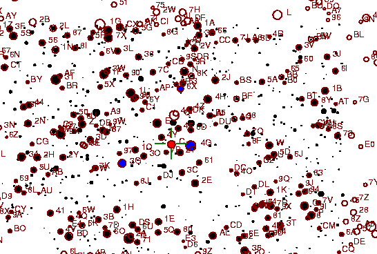 Identification sketch for variable star RZ-CYG (RZ CYGNI) on the night of JD2453236.