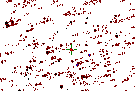 Identification sketch for variable star RZ-LYR (RZ LYRAE) on the night of JD2453236.