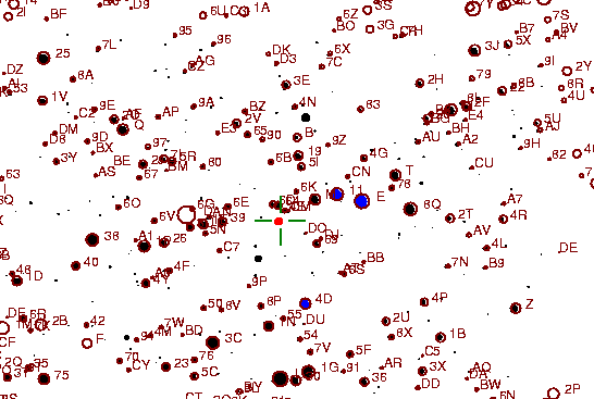 Identification sketch for variable star SS-CYG (SS CYGNI) on the night of JD2453236.
