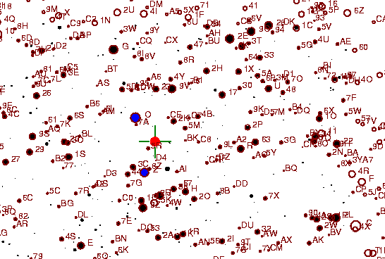 Identification sketch for variable star SV-CYG (SV CYGNI) on the night of JD2453236.