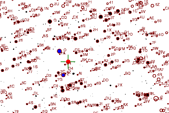 Identification sketch for variable star SV-CYG (SV CYGNI) on the night of JD2453236.