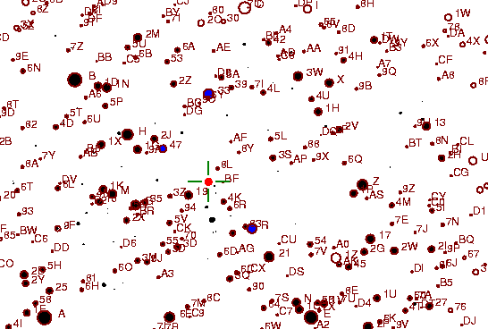 Identification sketch for variable star TT-DEL (TT DELPHINI) on the night of JD2453236.