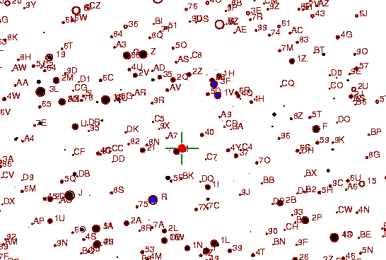 Identification sketch for variable star TU-LYR (TU LYRAE) on the night of JD2453236.