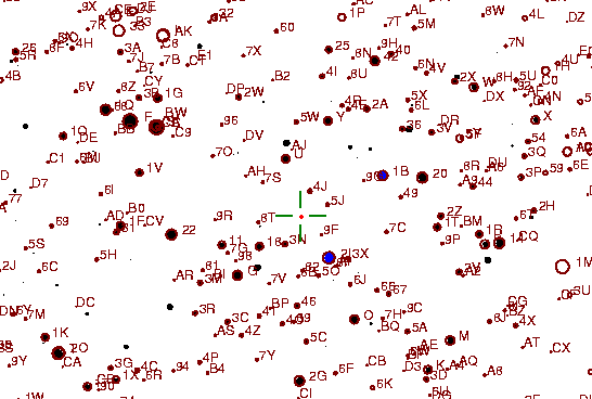 Identification sketch for variable star TV-LYR (TV LYRAE) on the night of JD2453236.