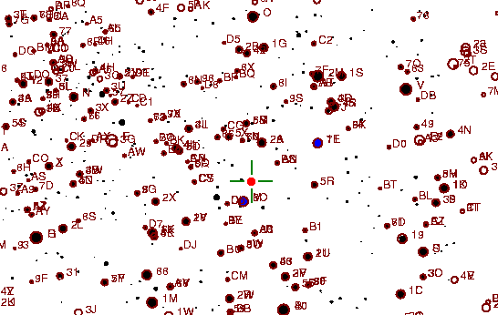 Identification sketch for variable star U-LYR (U LYRAE) on the night of JD2453236.
